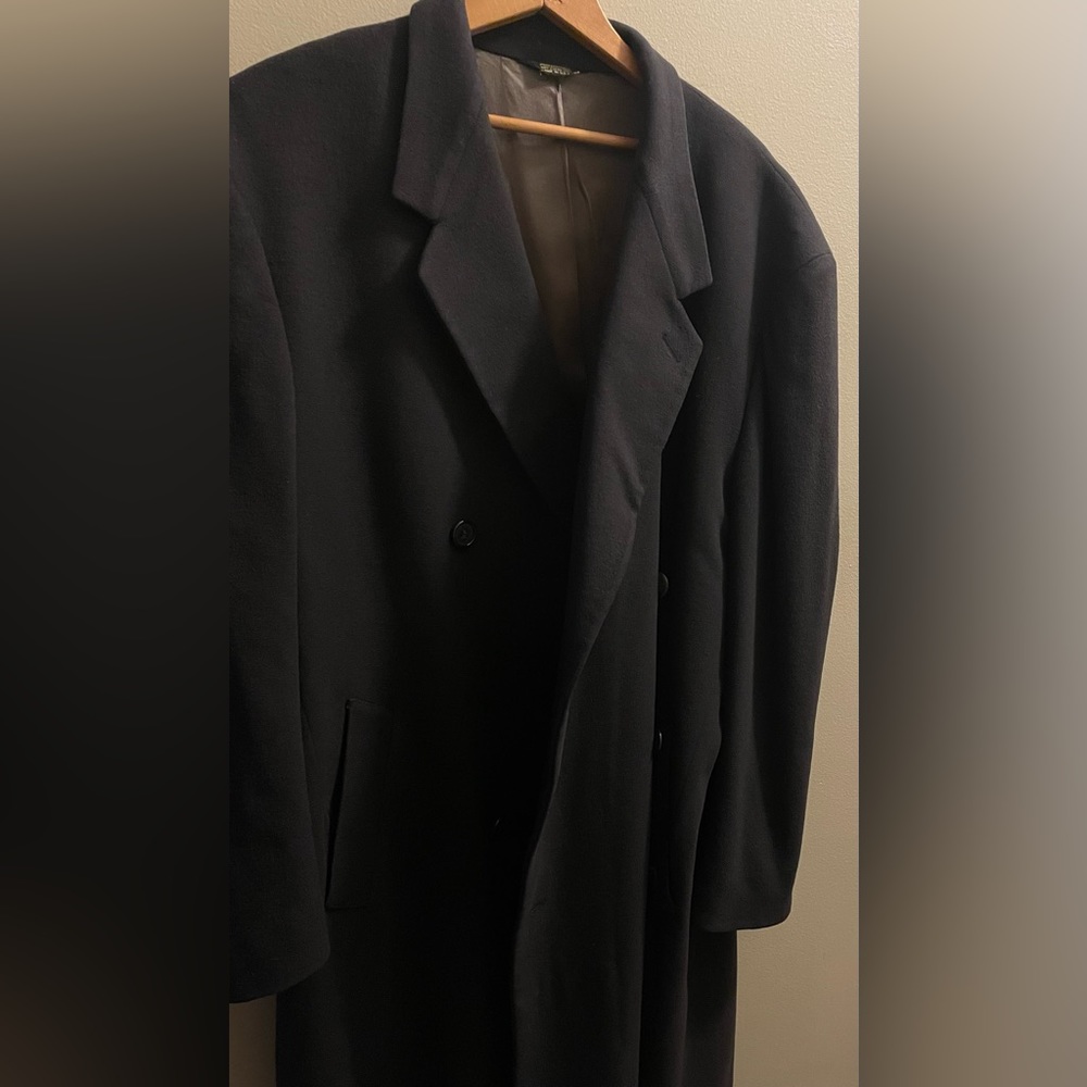 Vintage Men’s Max Hugh Double Breasted Long Overcoat - 100% Wool Jacket Coat NJ